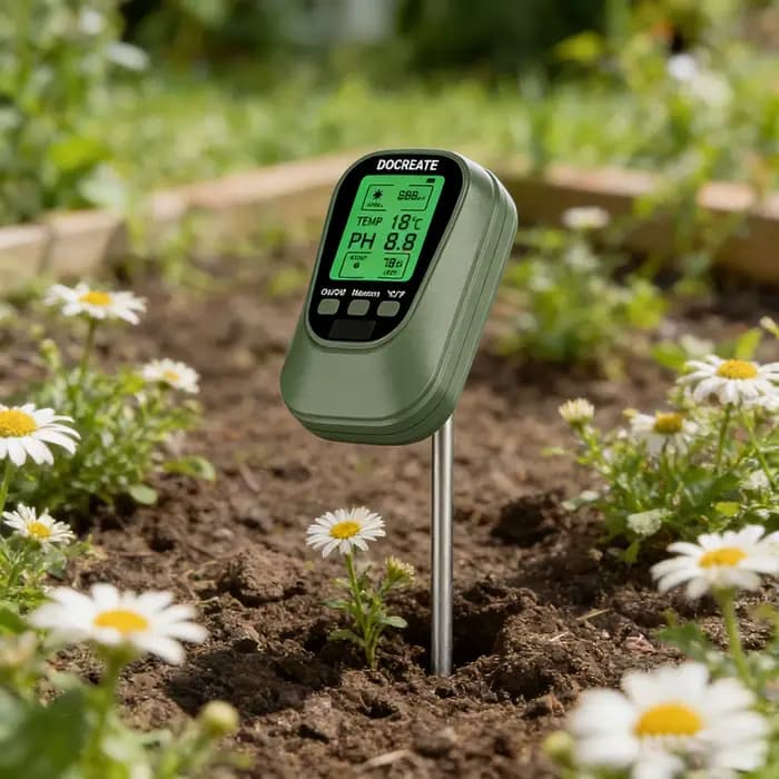 Testeur d'humidité du sol 4-en-1 avec écran LCD rétroéclairé