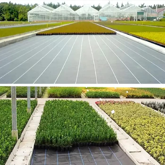 Tapis de sol en caoutchouc antidérapant, tissu barrière contre les mauvaises herbes, en polyéthylène