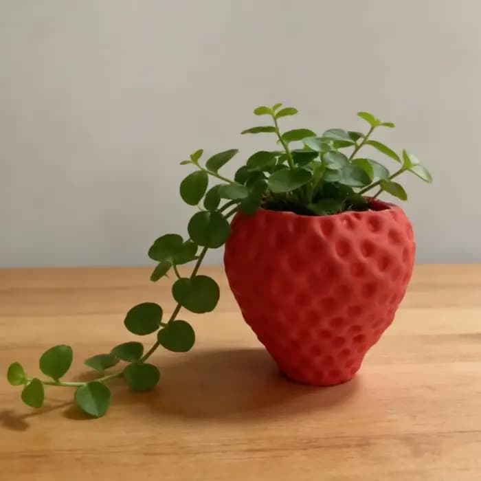Pot de fleurs amusant imprimé en 3D en forme de fraise