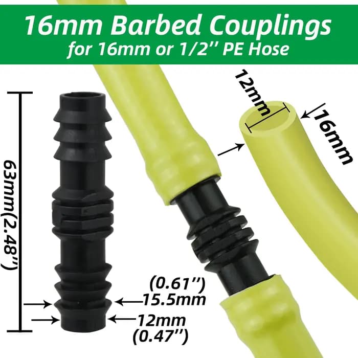 Connecteur fileté mâle femelle vers barbe, adaptateur de tuyau PE, coude en T, système d'arrosage go