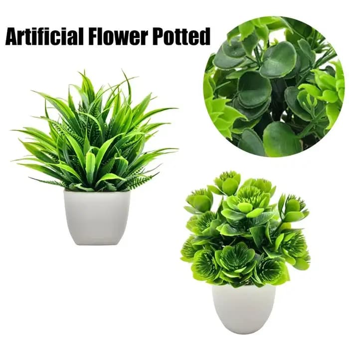 Mini Fausses Fleurs en Pot pour Décoration de Table