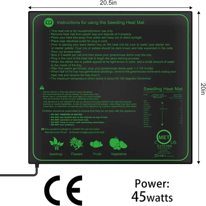 Tapis chauffant pour semis 10/25/50CM, pour plantes d'intérieur, germination, propagation, tapis de