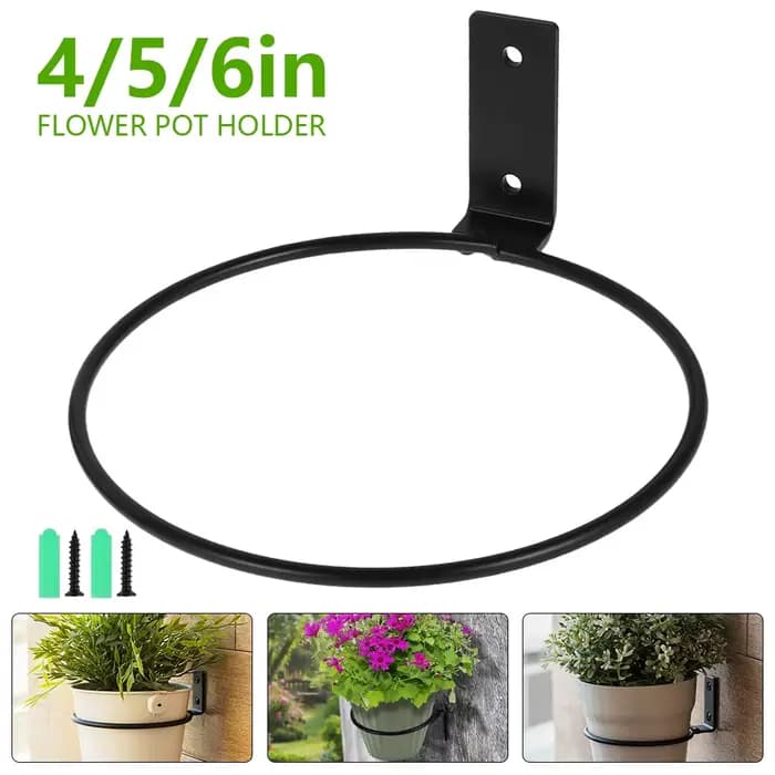 Anneau de support de Pot de fleur mural, facile à installer, crochet de plante en métal polyvalent,