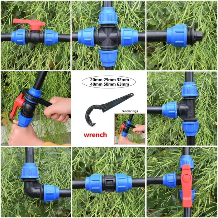 20/25/32/40/50/63mm PVC PE Tube robinet séparateur d'eau en T 1/2 3/4 1 "1.25" 1.5 "2" robinet à tou