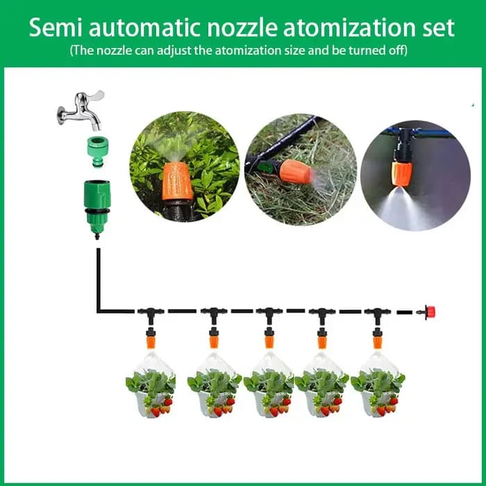 Kit d'irrigation de buses de brouillard 5M-20M, système d'arrosage automatique pour plantes de brumi