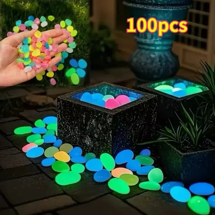 Galets de jardin qui brillent dans le noir pour trottoirs