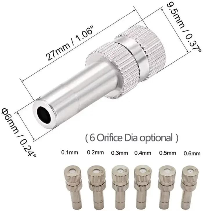 Buse de Brumisation avec Té de 6mm, Connexion Rapide, Arroseur d'Irrigation de Jardin pour Système d