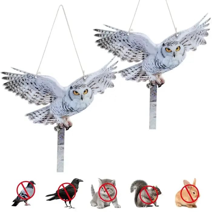 Répulsif d'Oiseaux Imperméable : Simulation Hibou Répulsif Anti-Nuisibles Artificiel avec Réflecteur