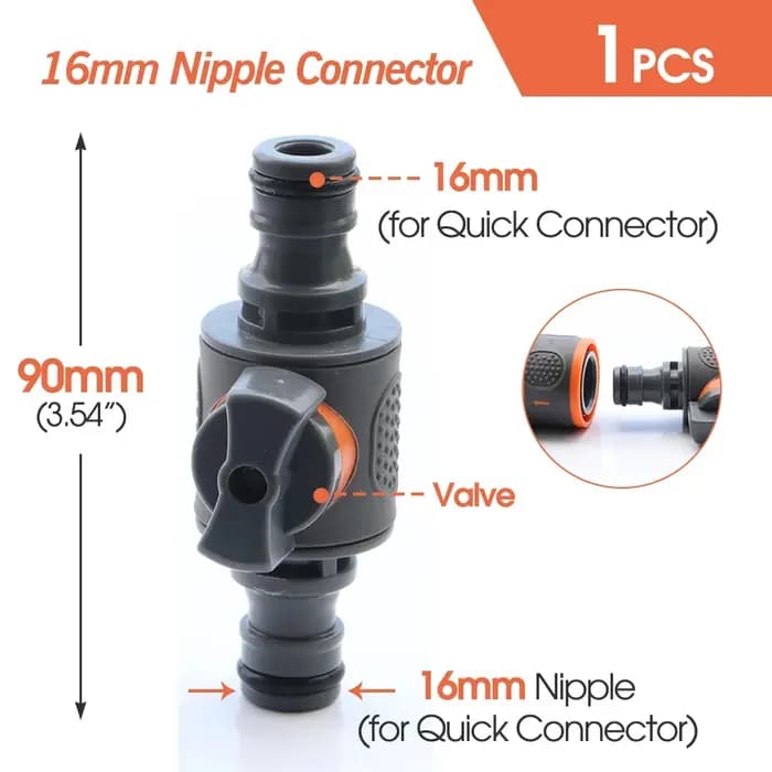 Adaptateur de tuyau de robinet à bille de 16mm