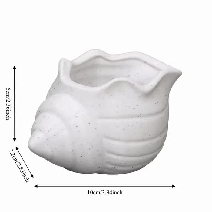 Pot de fleurs créatif en forme de conque imprimé en 3D