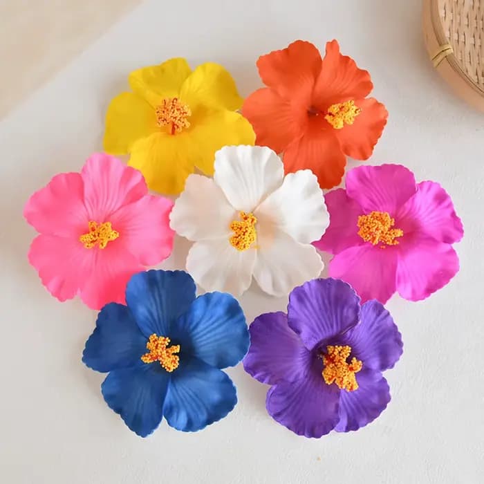 5/10 pièces 10cm fleur d'hibiscus fête hawaïenne plage d'été décoration de Table d'anniversaire