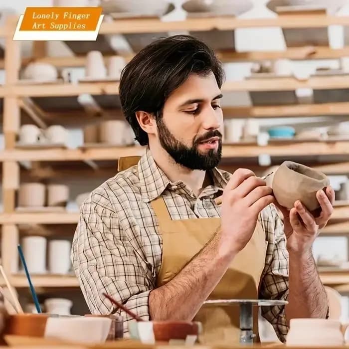 Outils en argile Double face 11 pièces-ensemble de sculpture avec manche en bois pour poterie