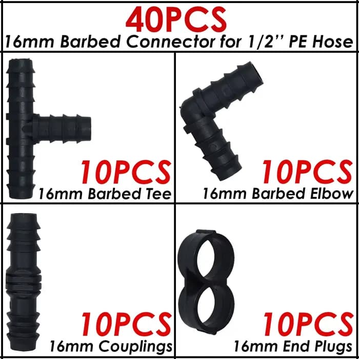 KESLA – raccords pour Irrigation goutte-à-goutte, 16mm, connecteurs, coude en t, capuchon d'accouple