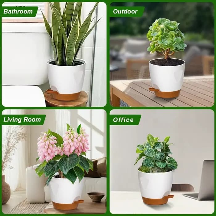 Pot de fleurs décoratif d'intérieur avec trou de drainage