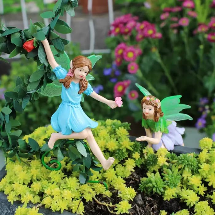 Statue de fée de fleur en résine extérieure, décoration de pot de fleur, jardin extérieur de maison, cadeau de Saint-Valentin, cadeau pour passionnés de jardin