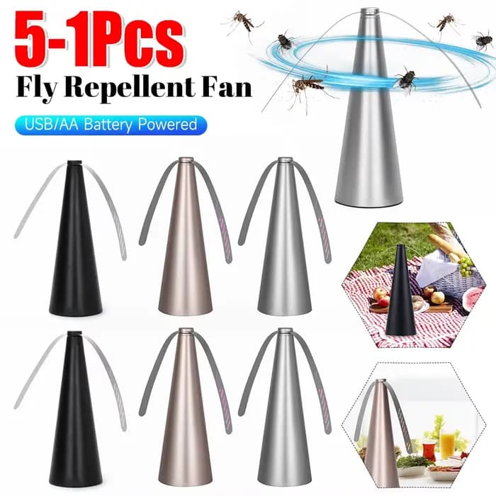1-5 pièces ventilateur automatique répulsif de mouches USB ou batterie AA ventilateurs de mouches ré
