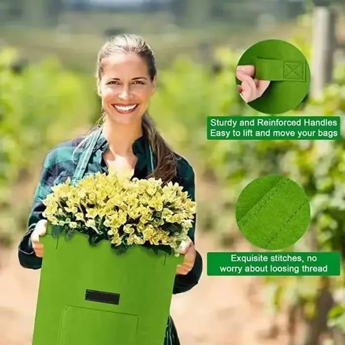 Sacs de culture de plantes en feutre, 2 tailles, tissu non tissé, pot de pommes de terre de jardin,