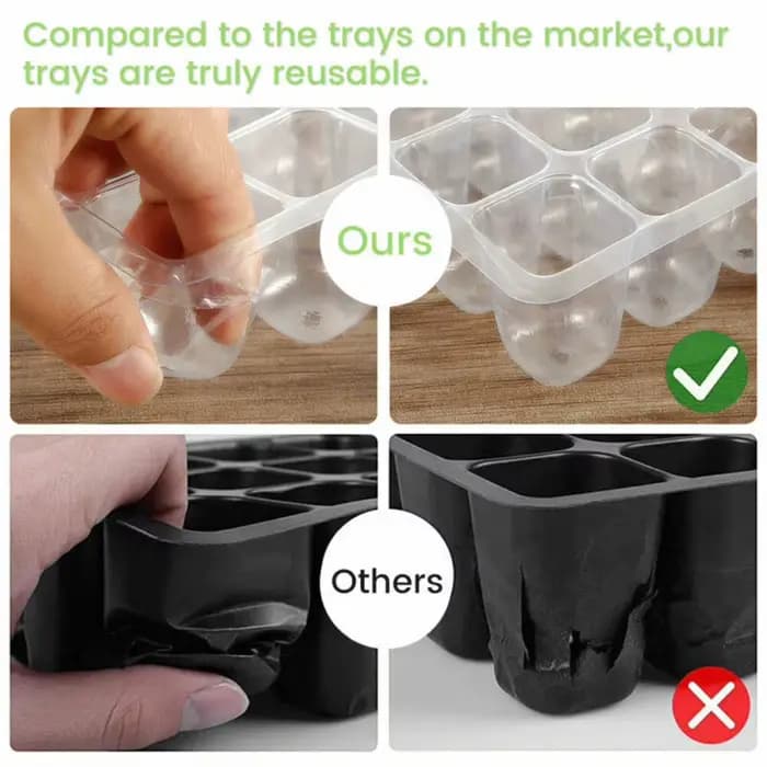 Mini serre intérieure à 12 compartiments, 4 pièces, serre de Propagation, boîte de pépinière avec év