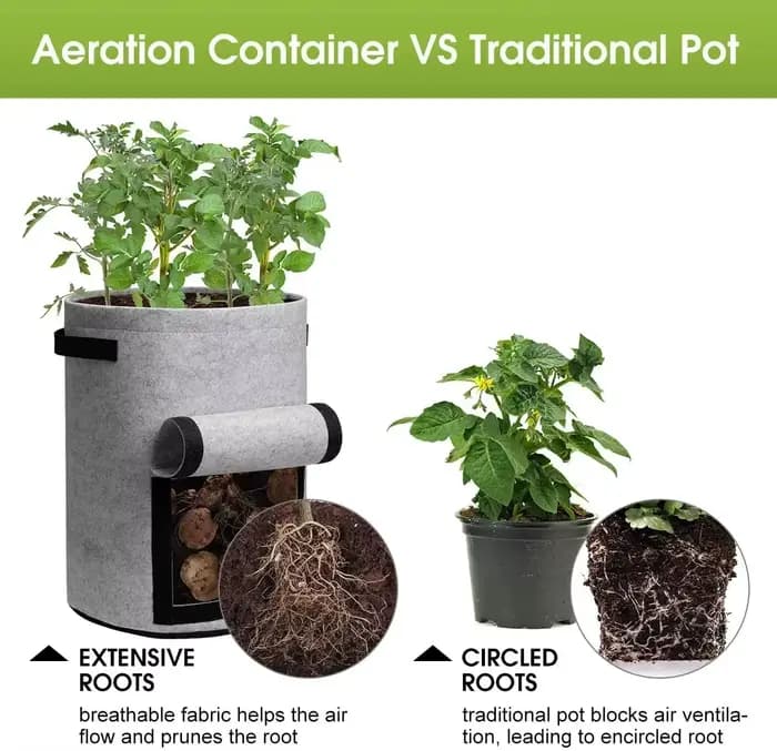 Sacs de culture de plantes en feutre, 2 tailles, tissu non tissé, pot de pommes de terre de jardin,
