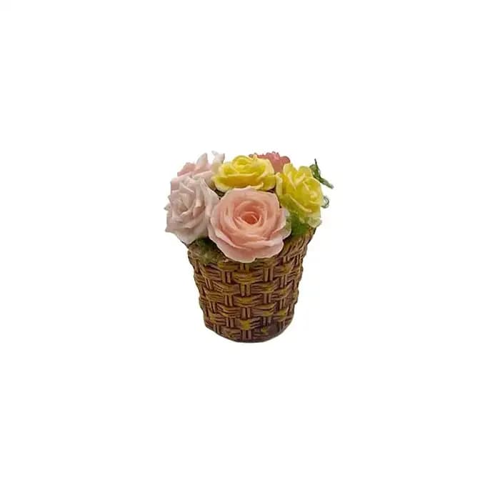 Mini fleurs en pot, panier de fleurs