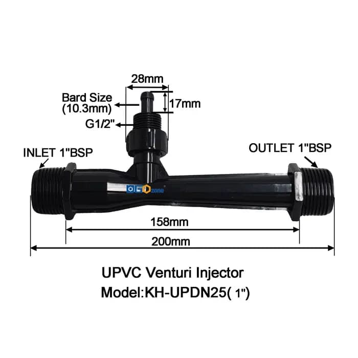 DGOzone – injecteur Venturi UPVC pour mélanger le liquide Venturi avec Valve