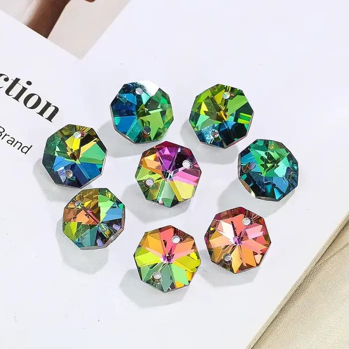 20 pièces de perles octogonales en cristal, capteur de soleil, prisme, pièces de lustre, bricolage,