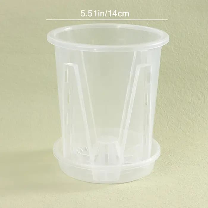 Pot de fleur Transparent bonsaï avec plateau de contrôle des racines pour la plantation d'orchidées Phalaenopsis