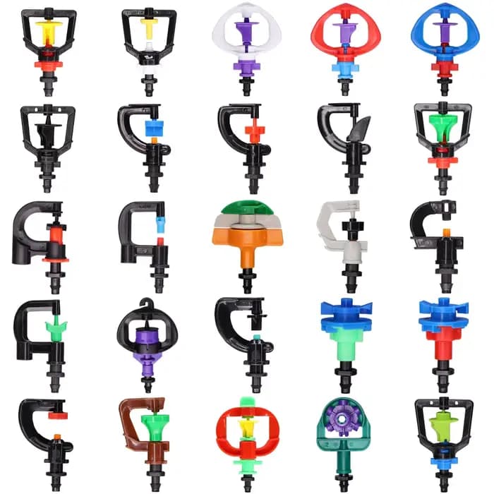 MUCIAKIE 24 types de buses d'arrosage de jardin avec Joint barbelé 1/4 ''90 180 360 tête de pulvéris