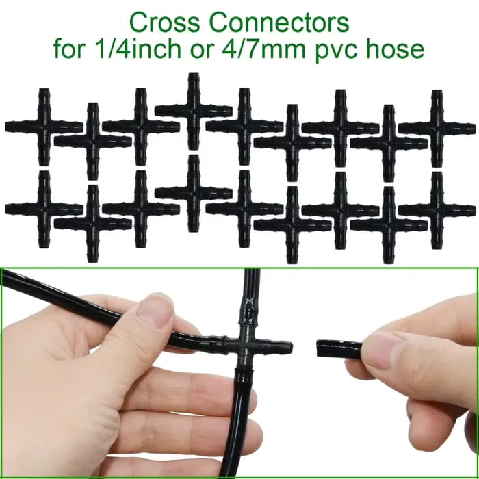 Connecteur barbelé droit croisé pour tuyau de 4/7mm, connecteur fileté de 1000 pouces, accessoires d