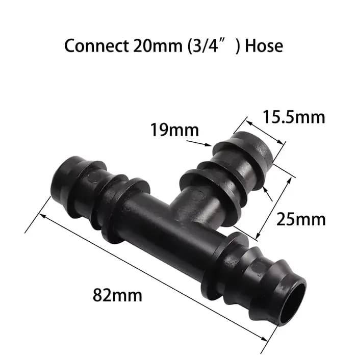 Connecteurs en T barbelé pour tuyau d'irrigation de jardin, système d'arrosage Joendocering, pièces