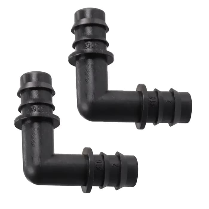 Connecteur barbelé résistant pour micro d'argile, coude 90, tuyau PE, tube goutte à goutte, raccord
