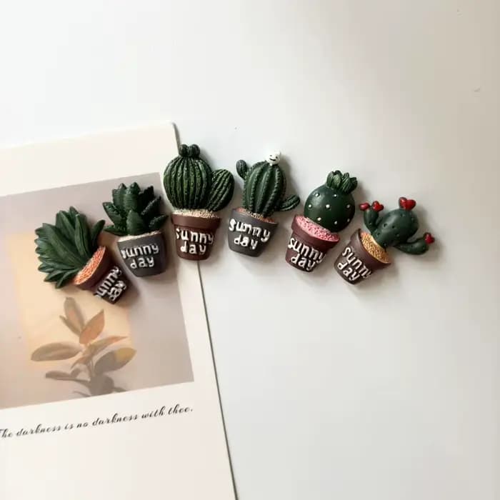 Mini Cactus plante en pot résine réfrigérateur aimant décoration de la maison