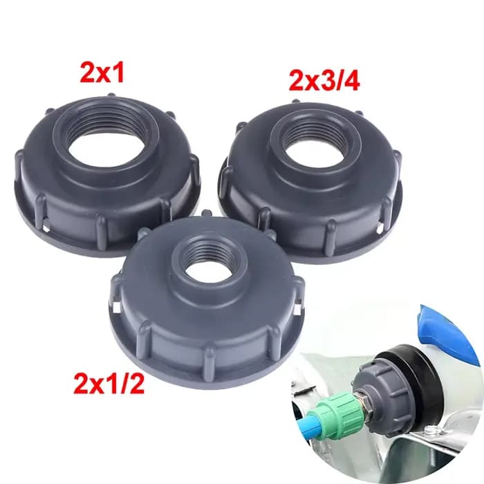 Raccords durables pour réservoir IBC, capuchon fileté grossier S60X6, filetage femelle 60 mm vers ad