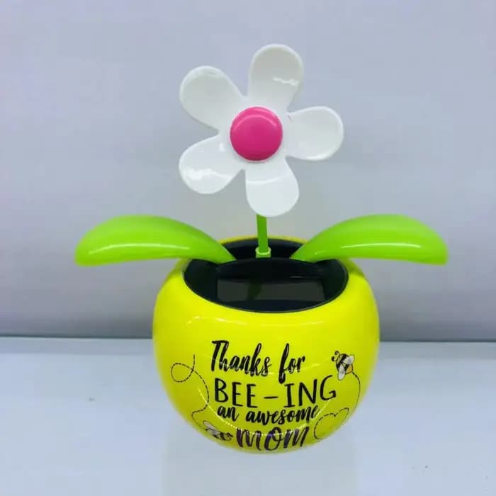 Pot de fleur à énergie solaire, ornements dansants, décorations de voiture pour rebord de fenêtre, 2026
