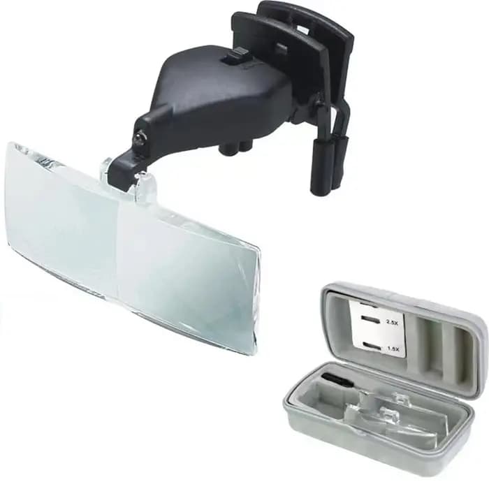 Loupes de lunettes 1.5X 2.5X 3.5X avec éclairage loupe de troisième main Lupas avec Clip pour répare