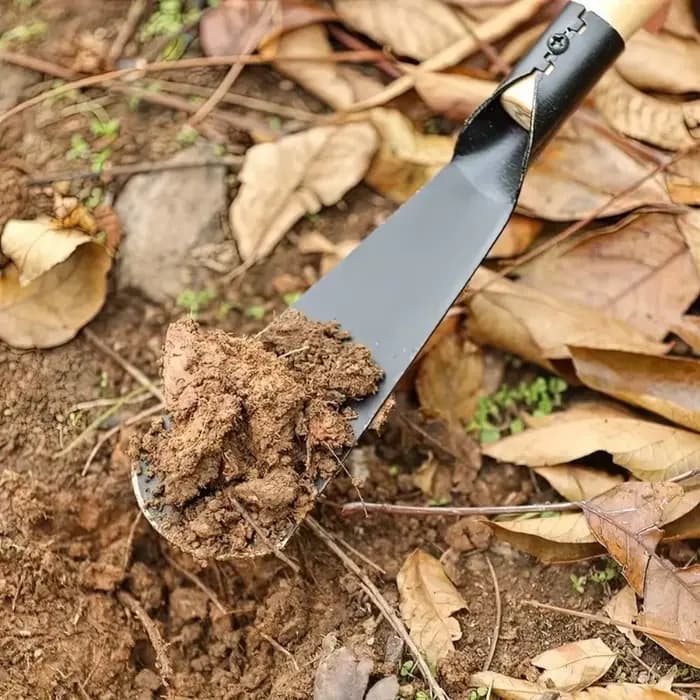 Pelle de jardinage robuste en fer pour creuser l'ail