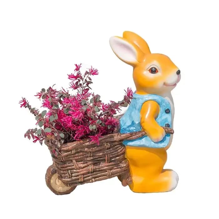 Pot de fleur en résine de lapin de dessin animé