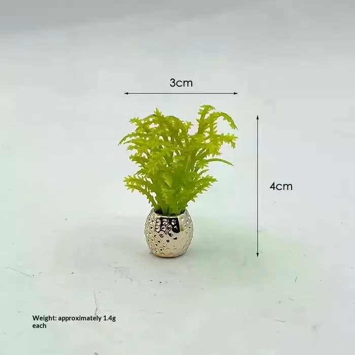 Mini plantes vertes en pot pour maison de poupée 1:12