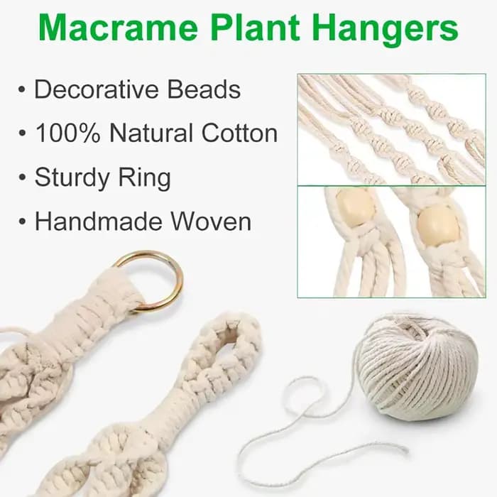 Plante suspendue en macramé faite à la main, Pot de fleur, jardinière, décoration murale, cour, jard