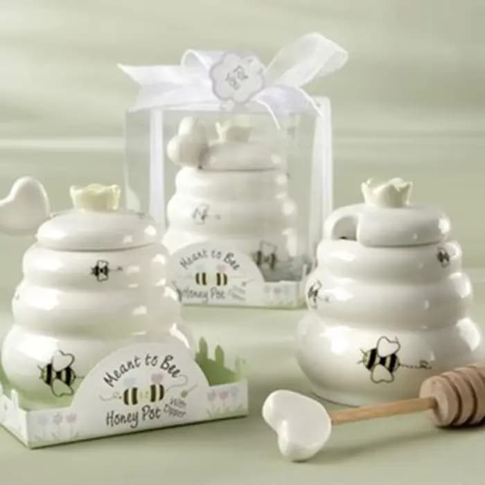 MEANT TO BEE-Ensemble de pots à miel en céramique avec louche à miel dans une boîte à faveurs