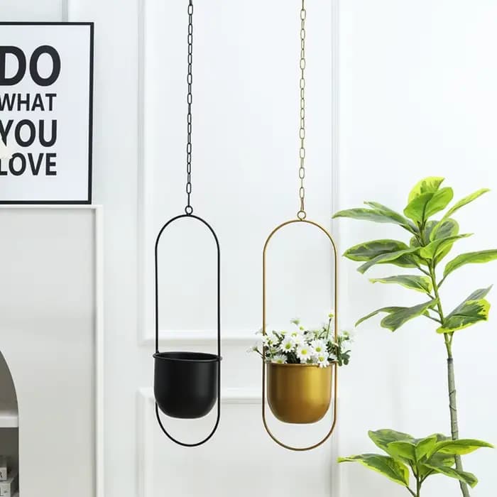 Pot de plantes en fer moderne, seau suspendu avec crochet, Pot de fleur suspendu, panier suspendu, d