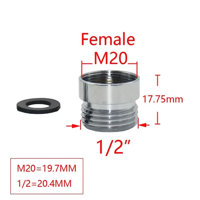 Connecteur de filetage en laiton 1/2 "mâle à M22 M24 M20, pour salle de bains, adaptateur de robinet