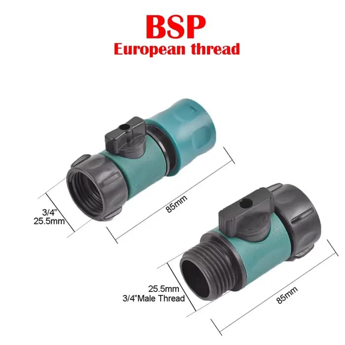 Valve en plastique avec connecteur rapide, filetage femelle 3/4 ", filetage mâle 3/4", Agriculture,