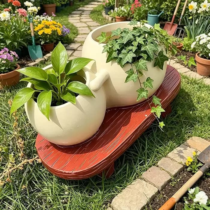 Pot de fleurs en résine mignon pour plantes succulentes