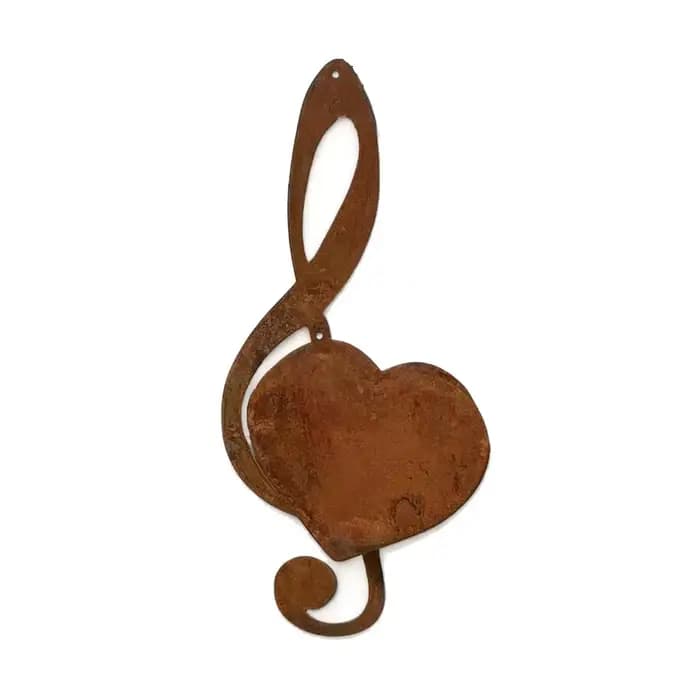 Pot suspendu en forme de note de musique en fer, design rustique en forme de cœur, jardinière murale