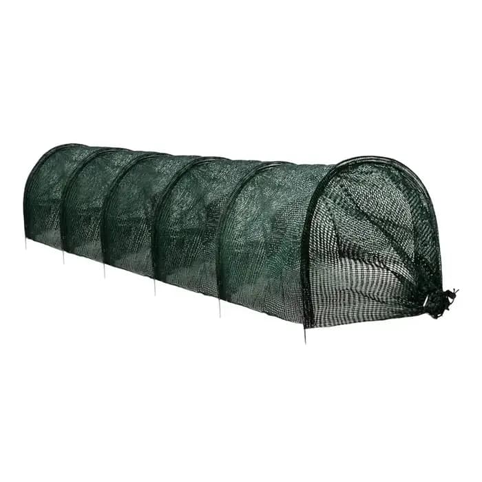Serre tunnel pliable verte avec protection UV en maille verte