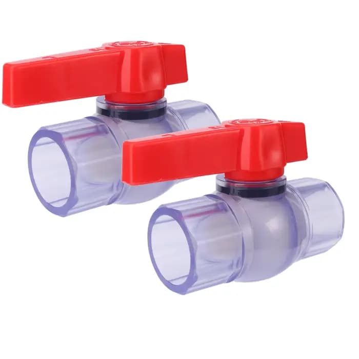 Robinet à tournant sphérique pour tuyau UPVC bleu translucide, 20 ~ 63mm, pour l'irrigation du jardi