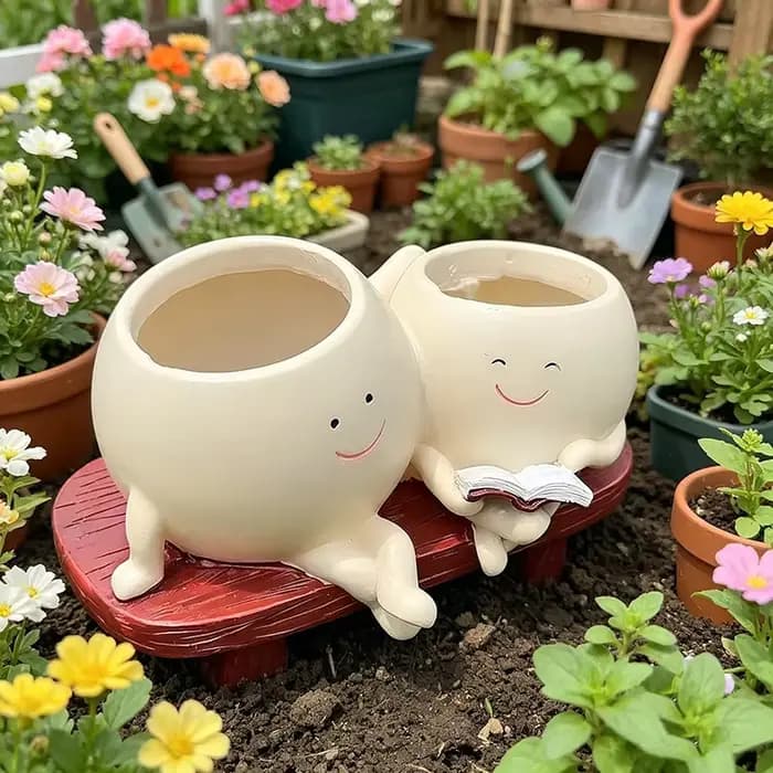Pot de fleurs en résine mignon pour plantes succulentes