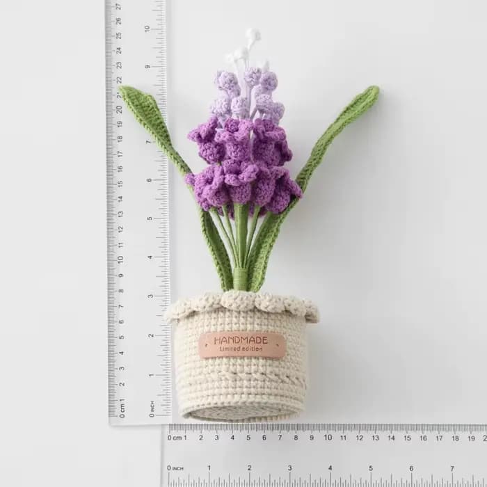 Grande plante en pot de jacinthe au Crochet faite à la main