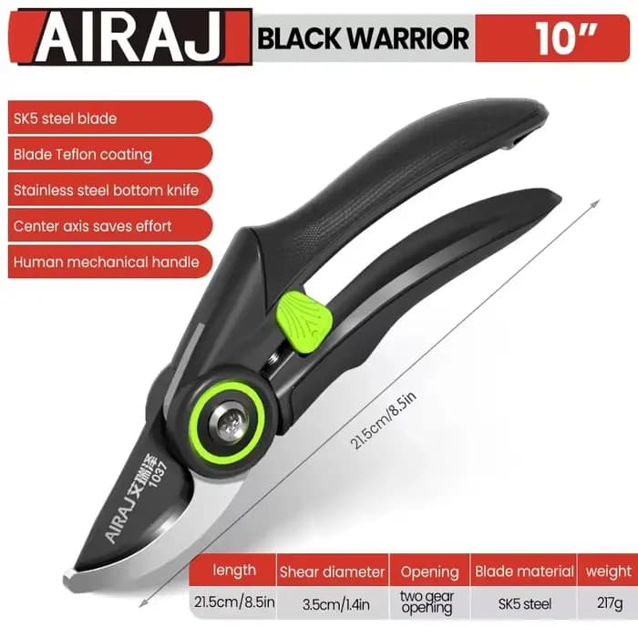 AIRAJPruning Shear Outils de jardin Plantes de jardinage multifonctions Ciseaux permettant d'économiser du travail Sécateurs de branches tranchantes ProtectionHandDurable